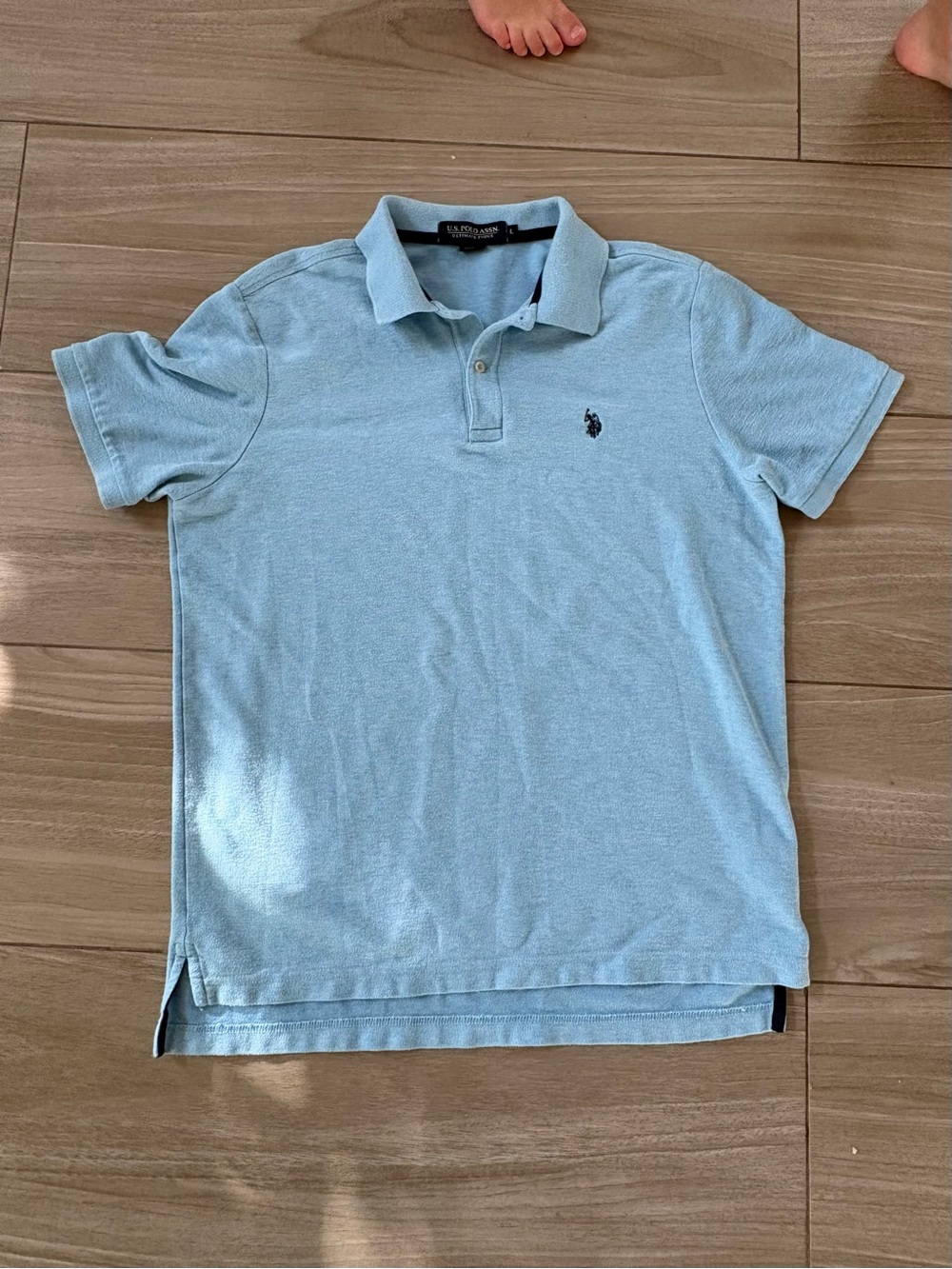 U.S. Polo Assn. Men's Pale Blue Polo Shirt with Navy Logo